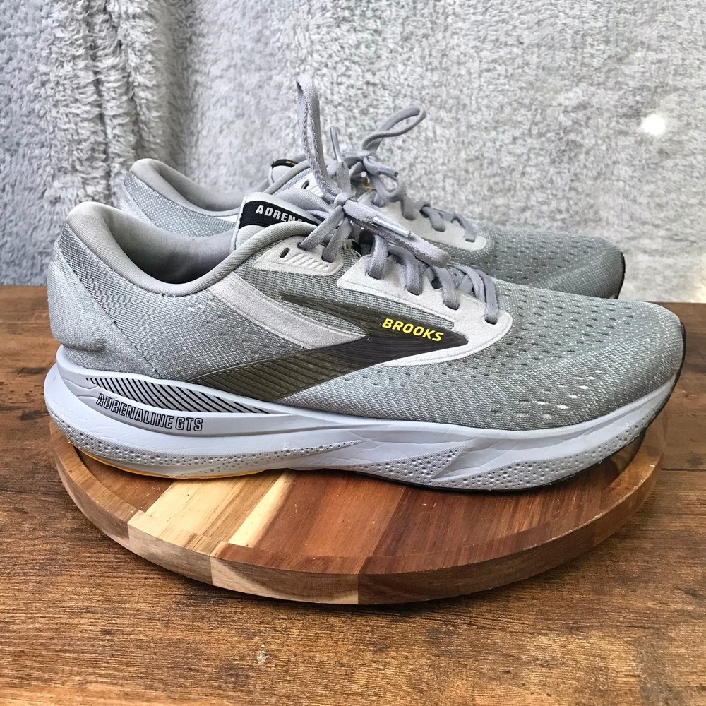 Brooks Adrenaline GTS 24 Sneakers Mens 12D Grey Running Casual Training Shoes